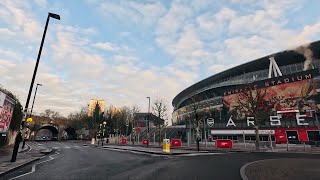 Driving in London. From Holborn to Wood Green via, Clerkenwell, Angel, Holloway, Arsenal Stadium