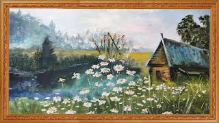 Vintage Quaint Country Cottage Painting | Gold Frame TV Art | Art TV LIVE