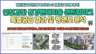 인천검단 금강펜테리움 센트럴파크 특별공급결과 및 평면도분석