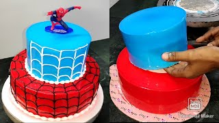 spiderman cake design | two tier spider man cake | new design spider man cake | cake recipe | cake