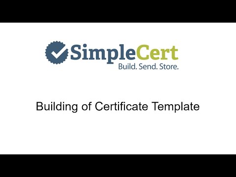 Simplecert Building Of Certificate Template Youtube