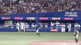 岡林バンテリンドーム初ホームランの瞬間の中日ベンチ！菅野の2球目を捉える先頭打者アーチ！（2023年9月16日）