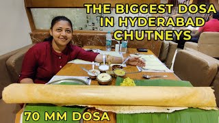 Chutneys Hyderabad | 70MM Biggest Dosa | Varieties of Chutneys | Andhra Breakfast