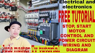 Stop, start motor control and power circuit wiring and diagram/Jude master TV tutorial