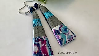 Mokume Gane and Faux Granite Earrings