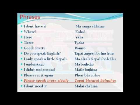 Learn Basic Nepali Language Learn Basic Nepali Language