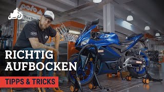 Motorrad richtig aufbocken: Tipps & Tricks für sicheren Stand!