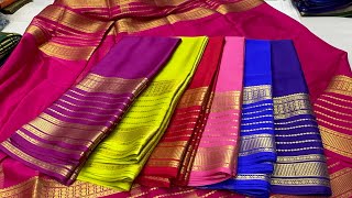 Chickpet Bangalore Wholesale Demanding Imitation Mysore Silk Saree Collection @Wholsale Price Single