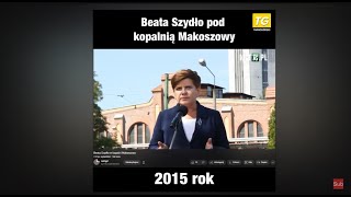 Beata Szydło pod kopalnią Makoszowy. \