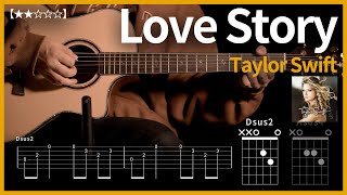 735.Taylor Swift - Love Story 기타커버【★★☆☆☆】 | Guitar tutorial |ギター 弾いてみた 【TAB譜】