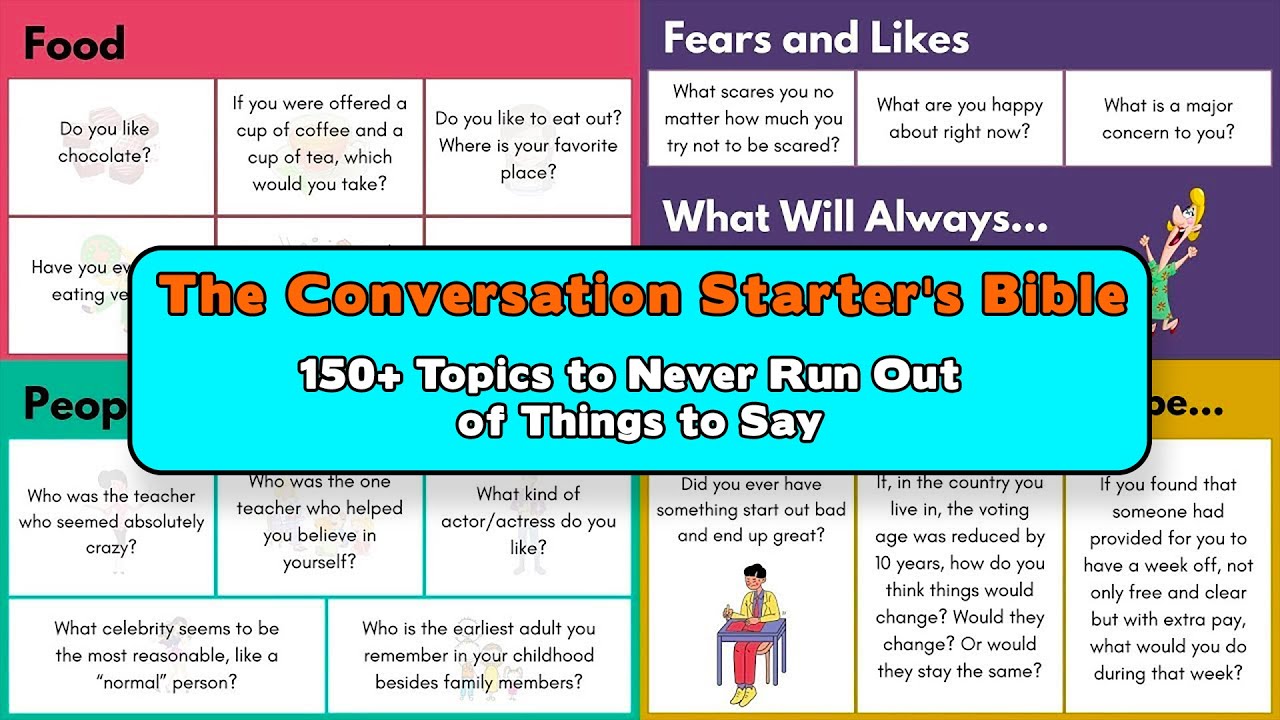 150 Great Topics To Start A Conversation Conversation Topics