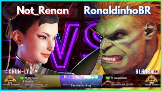 Street Fighter 6 - Not_Renan (Chun Li) vs RonaldinhoRB (Blanka)