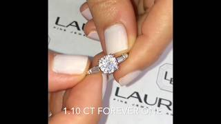 1.30 ct Round Moissanite 3-Stone Engagement Ring