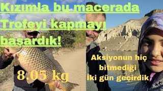 Baba kız balıktayız bu avda trofe yi yakaladık #carpfishing #sazanavi #familycamping #bigfish