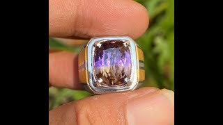 Natural 8.26ct Ametrine Quartz Bolivia Top Color Ring Perak