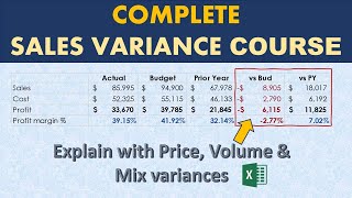 The Complete Sales and Profit Variance Analysis Course (Price, Volume, Mix impact on Profitability)