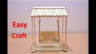 Art and Craft Ideas | How to Make Popsicle Stick or IceCream Stick Miniature Swing or Jhula