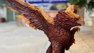 113_Eagle catching deer Woodcarving     |woodworking Amazing cambodia sculpture_ឥន្ទ្រីយ៍ចាប់ក្តាន់