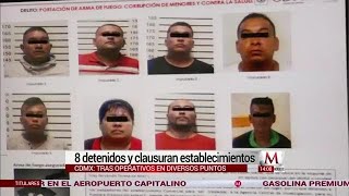 Detienen a 8 y clausuran establecimientos tras operativos en CdMx