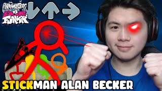 MELAWAN SEMUA KARAKTER STICKMAN ALAN BECKER!! | VS Animation V1 - Friday Night Funkin