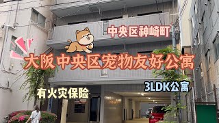 大阪中央区的宠物友好公寓，这套3LDK公寓不仅能饲养宠物，还包含火灾保险。