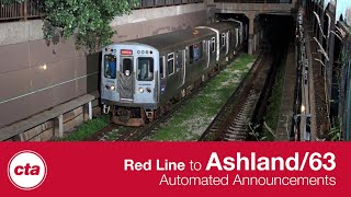 CTA Red Line - Announcements - Howard to Ashland/63