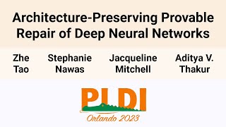 [PLDI'23] Architecture-Preserving Provable Repair of Deep Neural Networks