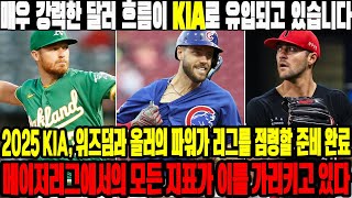 매우 강력한 달러 흐름이 KIA로 유입되고 있습니다→2025KIA, 위즈덤과 올러의 파워가 리그를 점령할 준비 완료!메이저리그에서의 모든 지표가 이를 가리키고 있다 #KIA타이거즈