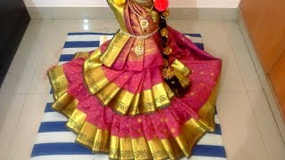 Varalakshmi silk saree draping|Varalakshmi decoration|How to drape saree varalakshmi|Durga saree