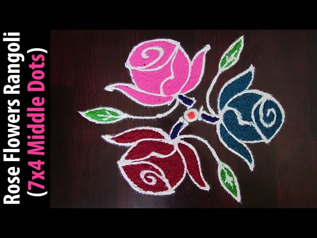 Rose Flower Rangoli Kolam Designs Best Flower Site