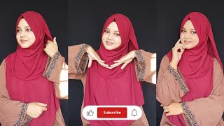 Beautiful Hijab Tutorial || খুব সহজ হিজাব বাঁধার নিয়ম || Fowjia Faija 👑