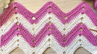 Crochet Zigzag pattern! Crochet for Beginners. Very Easy Crochet Baby blanket,Top, Tunic