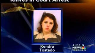 Knives in bag prompt courthouse arrest