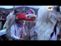 revellers dress in strange costumes for carnival parade in old town of spain s alsasua