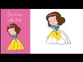 how to draw princesses snow white 儿童简笔画白雪公主