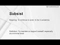 subsist meaning