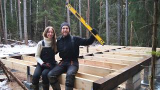 No Road Access, No Experience | Building Off-Grid Cabin Pt. 2: Foundation & Joists