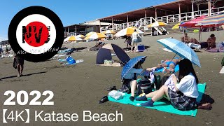 【4K walk Katase Beach 】夏の片瀬海岸を歩く散歩2022。【 A walk in Katase Beach　2022.07.31 】