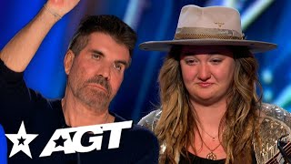 Simon Cowell STOPS Nervous Singer Mid Audition on America's Got Talent 2023!