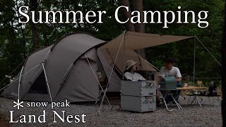 【夫婦キャンプ】湖畔の高台で涼む夏キャンプ/暑さ対策/snow peak Land Nest M/ASMR/camping