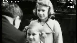 Queen and princesses attend coronation concert for children (1937)