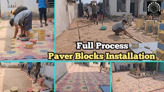 Hexagonal Paver Blocks Installation Full process/ Flower design Paver blocks in House #vlogsbysubham