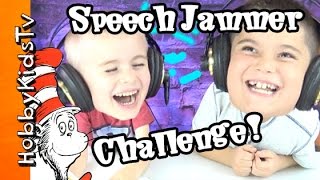 Speech Jammer CHALLENGE! Voice ECHO, HobbyKid Song + Tongue Twisters Dr Suess Fun HobbyKidsTV