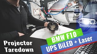 BMW F10 Headlight Modification - biLED Laser Projector teardown