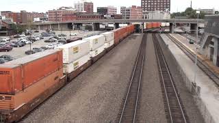 BNSF #7106 leads WB Stacktrain. Kansas City, MO 10/13/18