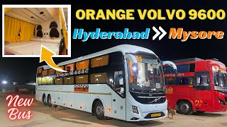 Hyderabad to Mysore Bus Journey in BRAND NEW Orange VOLVO 9600 Sleeper | Traveller Bros