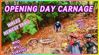 NEW TRAIL! GNARLIEST IN WALES? Shred Zeppelin Opening Ride Carnage! MTB