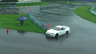 美浜スーパージムカーナ　雨の中を走る冷却魂,Ｒ３２ＧＴＲ 20180623