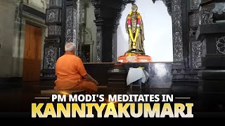 PM Modi meditates at the serene Swami Vivekananda Rock Memorial in Kanniyakumari, Tamil Nadu