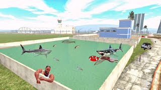 Franklin vs Giant shark 😱 in Indian bike driving 3D #indianbikedriving3d #india